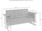 Crosley Furniture Bates Retro Metal Outdoor Sofa Glider, 3-Person Rocking Patio - Image 3