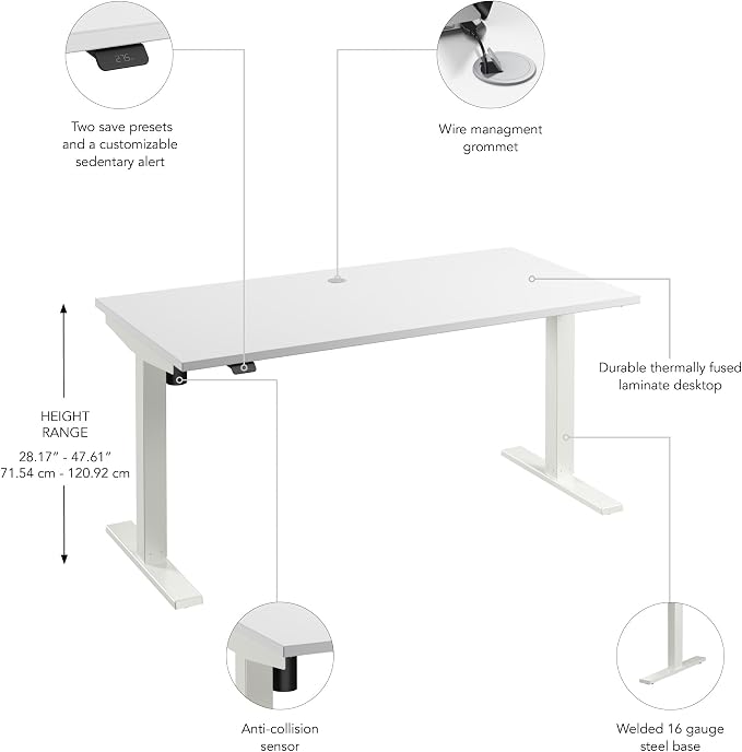 Bush Business Furniture 60-inch Electric Height Adjustable Standing Desk - Image 7