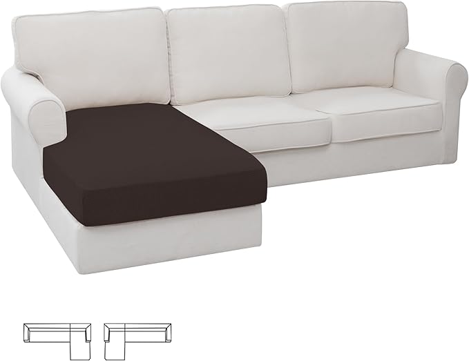 Easy-Going Stretch 1 Piece Chaise Lounge Cushion Slipcover | Sectional Couch by Easy-Going