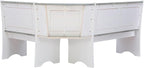 Linon Jackie Two Tone Pine Wood Coastal Corner Dining Nook in Graywash/White - Image 7