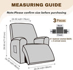 Gennia Recliner Chair Covers 3 Pieces, Waterproof Jacquard Reclining Chair Cover - Image 4