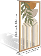 IARTTOP Large Boho Mid-century Modern Wood Wall Art 16x32 Inch Framed Green - Image 8