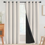 SimpleHome Cream 100% Blackout Curtains Room Darkening Living Room 96 Inch | by SimpleHome