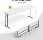 VINGLI 5 FT Narrow Folding Table, Home Work - Image 3