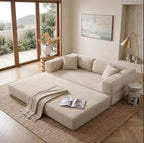 78" 4-in-1 Convertible Sofa Bed, Boneless Corduroy Sleeper Couch by Unknown