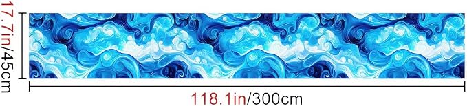 HOMETITUTE Artistic Blue Swirl Wave Pattern Wallpaper Peel and Stick Contact - Image 3