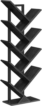 HOOBRO Tree Bookshelf, 9-Tier Bookcase Wooden Shelves, Floor Standing Storage by HOOBRO