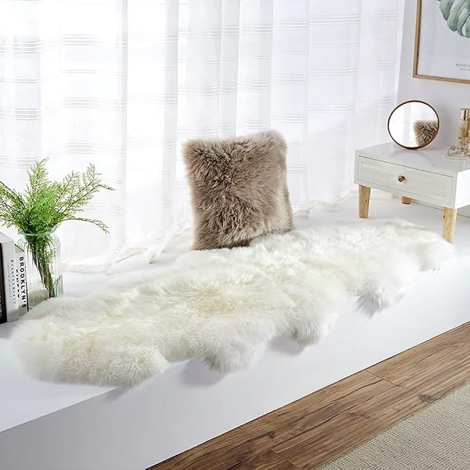 HUAHOO Premium Genuine Sheepskin Rug Real Australia Sheepskin Natural Luxury - Image 4