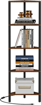 TUTOTAK Corner Shelf with LED Light, 5-Tier Corner Bookshelf - Image 7
