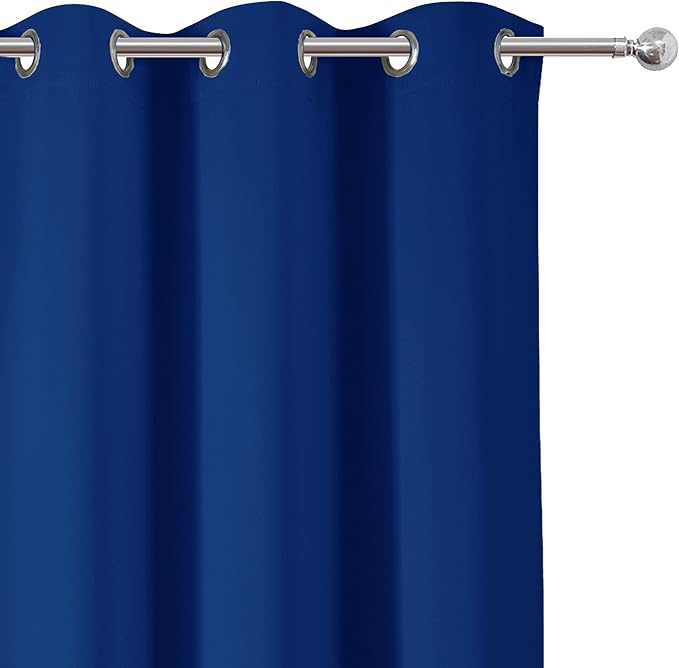 Blackout Curtains 40 x 63 inch/Royal Blue Curtains Set of 2 Panels/Thermal - Image 7