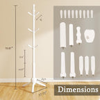 Solid Wood Coat Rack Stand, Morden Heavy Duty Coat Hanger Stand - Image 3