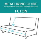 U-NICE HOME Futon Sofa Covers 68''Armless Couch Cover, Coffee/Beige | Washable - Image 4