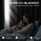 Joydeco Grey Blackout Curtains for Bedroom 72 Inch 2 Panels - Image 3