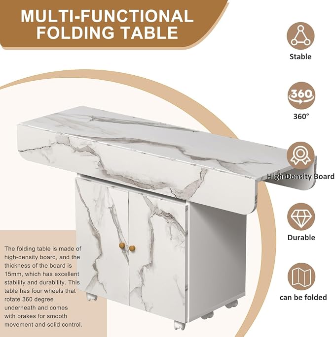Folding Dining Table for 4-6 - Image 4