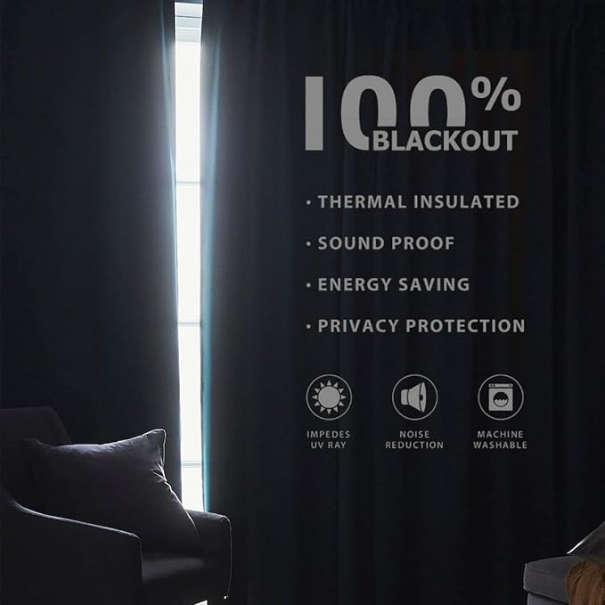 Joydeco Faux Linen Blackout Curtains - Image 4