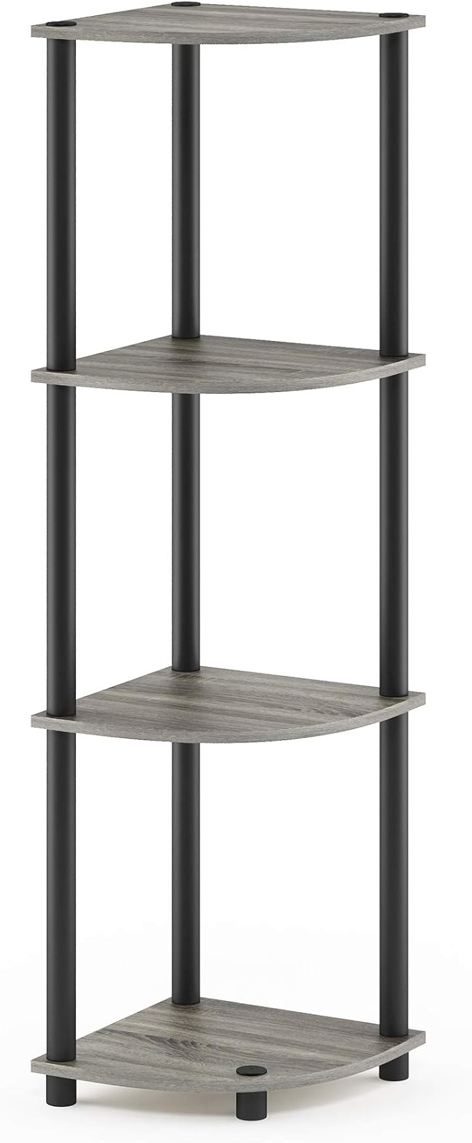 Furinno TURN-N-TUBE Corner Shelf, 4-Tier Corner Bookshelf, Display Storage - Image 6