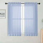 Short Sheer Curtains for Bedroom Living Room 54 Inch Length 2 Panels Set by OWENIE