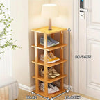 SAN HE Bamboo Shoe Rack 5Tier- Vertical Shoe Rack - Image 2