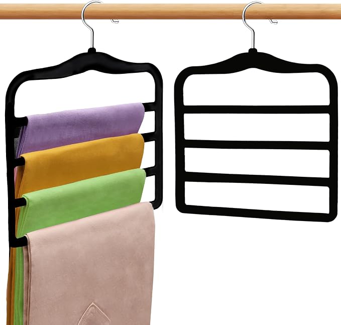 Closet Organizers and Storage, 2 Pack Pants-Hanger-Space-Saving, Velvet Clothes - Image 9