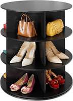 SpaceAid 3 Tier Rotating Shoe Rack Tower, Spinning Shoe Display Lazy Susan by SpaceAid