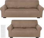 Peryiter 2 Pcs Sofa Covers Couch and Loveseat Covers Set Stretch Sofa Slipcover by Peryiter