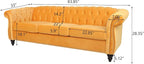 AVZEAR 3 seat Sofa, Velvet Sofa Living Room Large Sofa Modern Chesterfield - Image 2