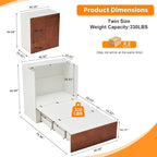 VINGLI Twin Murphy Bed with Storage Drawer, Rustic & Scandinavian Style - Image 3