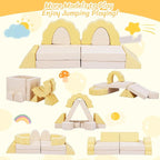 LOAOL Kids Couch 10PCS, Modular Kids Play Couch, Imaginative Convertible Play - Image 3