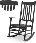 Outvita Outdoor Rocking Chair, Solid Wood High Back Rocker, All Weather Lounge by Outvita