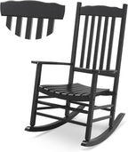 Outvita Outdoor Rocking Chair, Solid Wood High Back Rocker, All Weather Lounge by Outvita