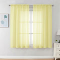 Chyhomenyc Sheer Curtains 63 Inch Length 2 Panels, Light Yellow | Light by Chyhomenyc