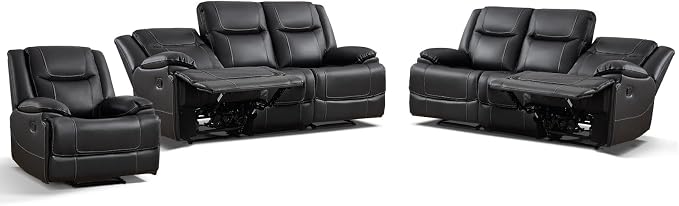ANJ Premium Genuine Manual Reclining Sofa Set - Image 8