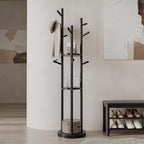 Muwuele Solid Wood Rotary Coat Rack, Freestanding Coat Rack by Muwuele