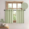 MIULEE Sage Green Kitchen Curtain 30 Inches Length 2 Panels Farmhouse | by MIULEE