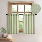 MIULEE Sage Green Kitchen Curtain 30 Inches Length 2 Panels Farmhouse | by MIULEE