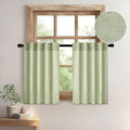 MIULEE Sage Green Kitchen Curtain 24 Inches Length 2 Panels Farmhouse | Soft by MIULEE