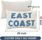 Blue Coastal Tufted Embroidery Throw Pillow Cover 12x20, Coastal Room Decor - Image 7
