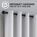 SimpleHome White 100% Blackout Curtains Room Darkening Living Room 54 Inch | - Image 6