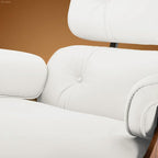 Top Grain Leather, Mid Century Chaise Lounge Chair and Ottoman, Reading Chair - Image 9