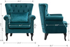 Mid Century Modern Accent Chair Upholstered Armchair Comfy Velvet Fabric Single - Image 2