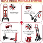 Suzhi Convertible Hand Truck Dolly Cart Heavy Duty/with 4 Wheels, Industrial - Image 4