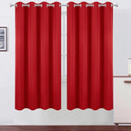 Blackout Curtains 66 x 72 Inch Long Bright Red Curtains Set of 2 Panels Room by Lemomo