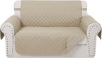 Reversible Loveseat Couch Sofa Covers, Sand/Beige | Loveseat Covers by LuxshareHome