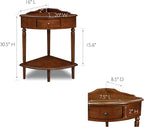 Coastal Solid Wood Corner Wedge Table - Image 3