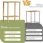 2 Tier Bamboo End Table, Narrow Side Table - Image 5