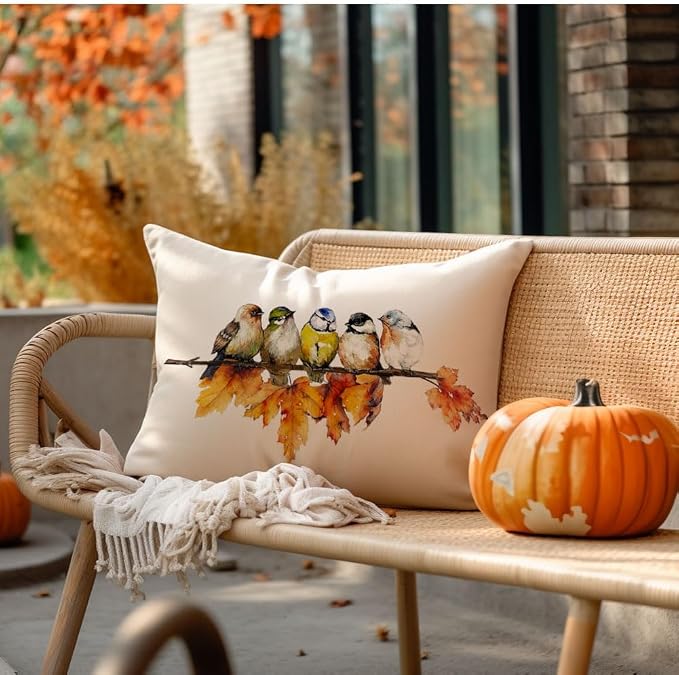 RABUSOFA Fall Outdoor Pillow Covers 12x20 Inch Waterproof Outdoor Thanksgiving - Image 4