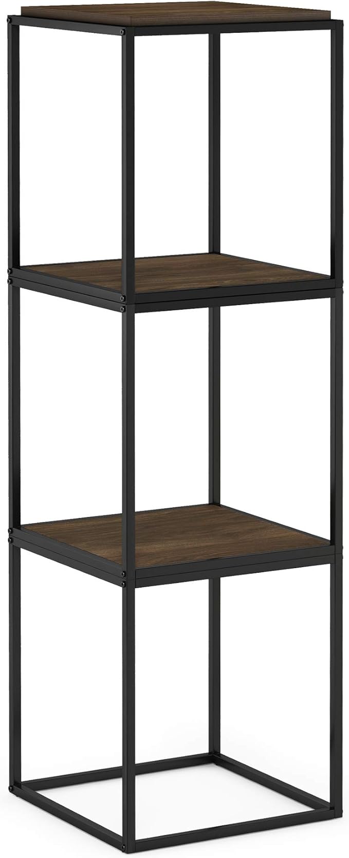 Furinno Moretti Cube Modern Stackable End Table Shelf, Columbia Walnut - Image 7