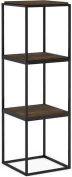 Furinno Moretti Cube Modern Stackable End Table Shelf, Columbia Walnut - Image 7