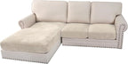 H.VERSAILTEX Velvet Stretch Sectional Couch Covers 3 Pieces Sofa Seat Cushion by HVERSAILTEX