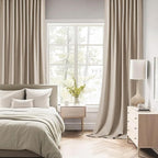 MIULEE Taupe Back Tab Blackout Curtains 52x72 Inches Long 2 Panels Set | Rod - Image 2